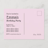 muziek, muziekinstrumenten trommel kinder zingend  uitnodiging briefkaart (Achterkant)