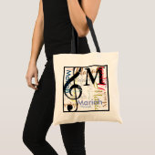 Muziek. muzieknoot. treble sleutel met haar naam tote bag (Voorkant (product))