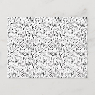 Muziek, muzieknoten briefkaart