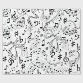 Muziek, muzieknoten cadeaupapier (Vlak)