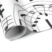 Muziek, muzieknoten cadeaupapier (Rol Hoek)