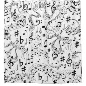Muziek, muzieknoten douchegordijn (Voorkant)