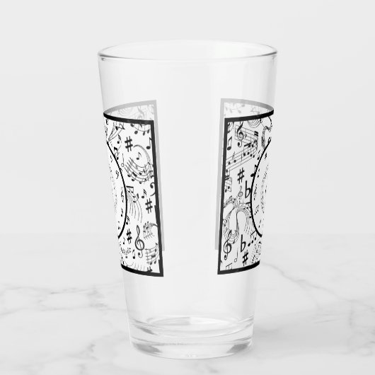 Muziek, muzieknoten glas (Rechts)