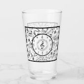 Muziek, muzieknoten glas (Voorkant)