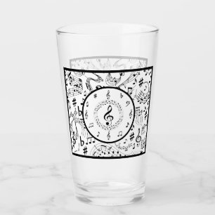 Muziek, muzieknoten glas