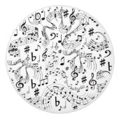 Muziek, muzieknoten keramische knop (Voorkant)