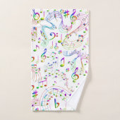 Muziek, muzieknoten, kleurrijk bad handdoek (Handdoek)