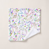 Muziek, muzieknoten, kleurrijk bad handdoek (Wasdoekje)