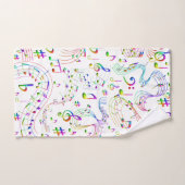Muziek, muzieknoten, kleurrijk bad handdoek (Handdoek)
