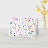 Muziek, muzieknoten, kleurrijk kaart (Gele Bloem)