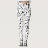 Muziek, muzieknoten leggings (Voorkant)