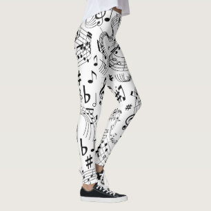 Muziek, muzieknoten leggings