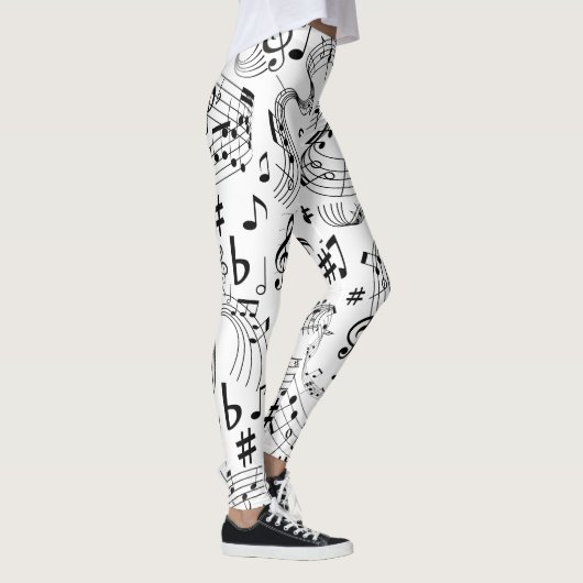 Muziek, muzieknoten leggings (Rechts)