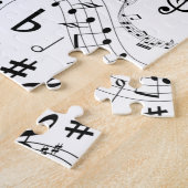 Muziek, muzieknoten legpuzzel (Zijkant)