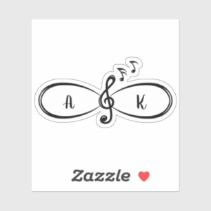 Muziek Muzieknoten Liefde Infinity Symbool Custom Sticker