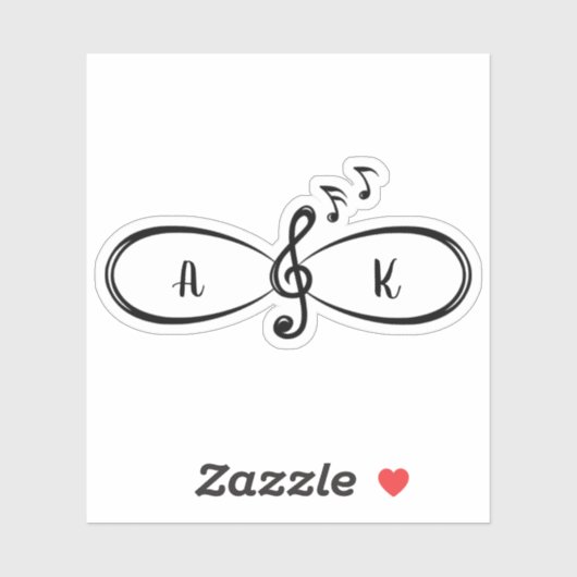 Muziek Muzieknoten Liefde Infinity Symbool Custom Sticker (Vel)