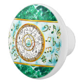 Muziek, muzieknoten, marmer keramische knop (Rechts)