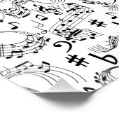 Muziek, muzieknoten perfect poster (Hoek)