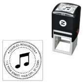 Muziek Muzieknoten Rond Naam Retouradres Zelfinktende Stempel (In situ)