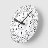 Muziek, muzieknoten ronde klok (Hoek)