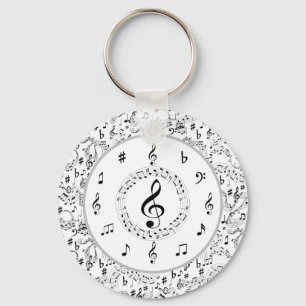 Muziek, muzieknoten sleutelhanger
