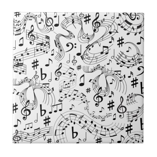 Muziek, muzieknoten tegeltje (Voorkant)