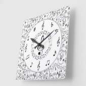 Muziek, muzieknoten vierkante klok (Hoek)