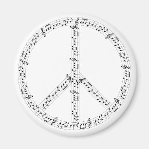 Muziek Muzieknoten Vredesteken Hippie Magneet