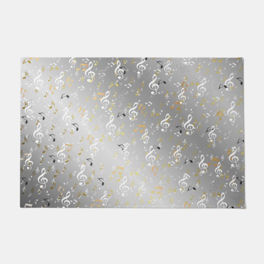 muziek, muzikaal, noot, wit, melodie, slim, geluid deurmat (Voorkant)