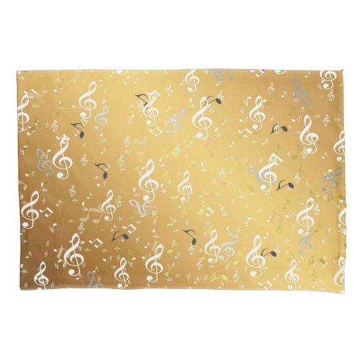 muziek, muzikaal, noot, wit, melodie, slim, geluid kussensloop (Voorkant)