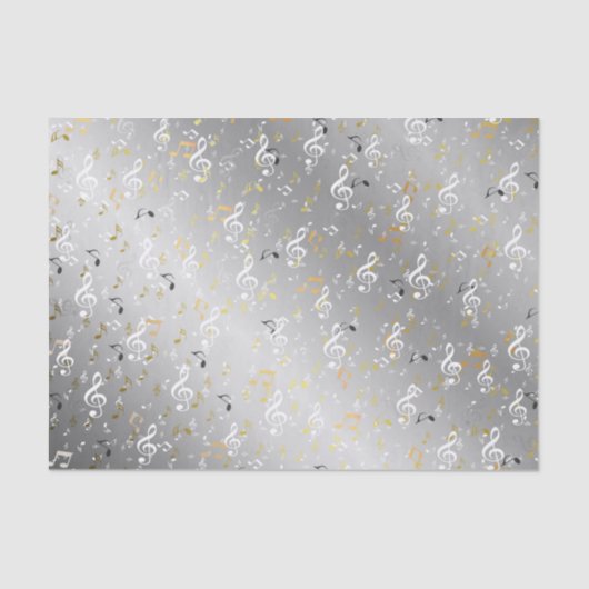 muziek, muzikaal, noot, wit, melodie, slim, geluid tissuepapier (Voorkant)