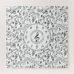 Muziek, muzikale notities legpuzzel