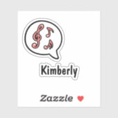 Muziek Muzikale Notities Spraak Bubble Comic Custo Sticker (Vel)