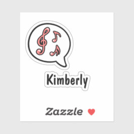 Muziek Muzikale Notities Spraak Bubble Comic Custo Sticker