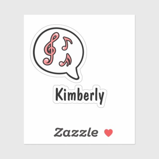 Muziek Muzikale Notities Spraak Bubble Comic Custo Sticker (Vel)