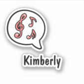 Muziek Muzikale Notities Spraak Bubble Comic Custo Sticker (Voorkant)