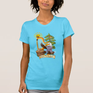 Muziek naar de soep, Eagle die een harp speelt, vr T-shirt