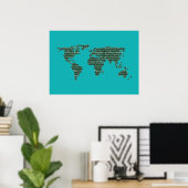 muziek naar de wereld ~ maps poster (Thuiskantoor)