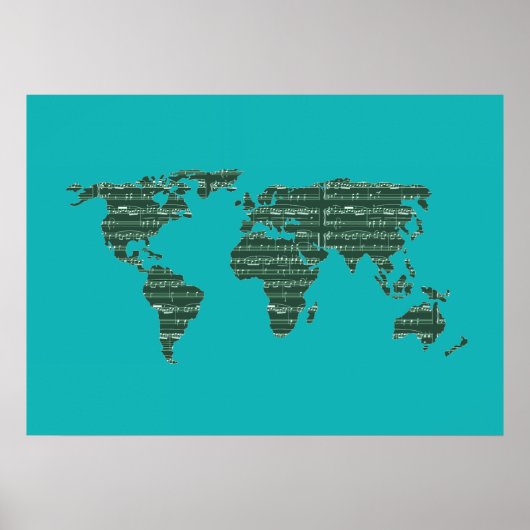 muziek naar de wereld ~ maps poster (Voorkant)