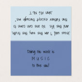 Muziek naar de ziel visitekaartje (Buitenkant ongevouwen)