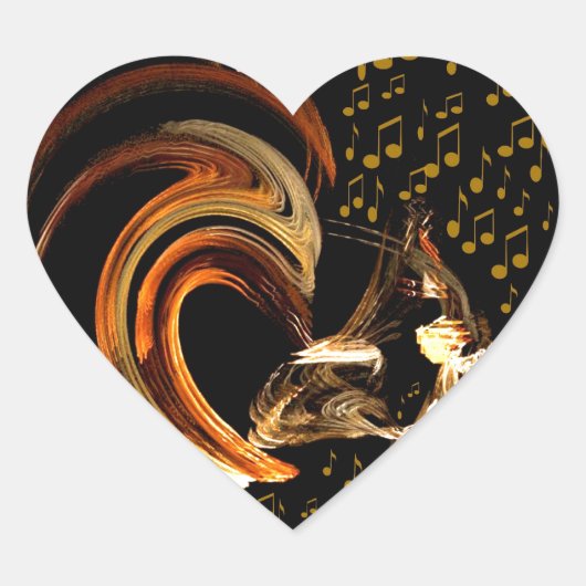 Muziek naar mijn Soul_ Hart Sticker (Voorkant)