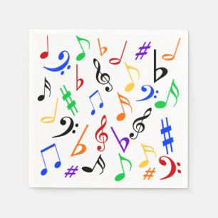 Muziek Napkins - kleurrijk : 369 Servet