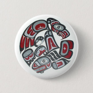 Muziek Native American Tribal Totem Ronde Button 5,7 Cm