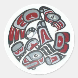 Muziek Native American Tribal Totem Ronde Sticker