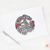 Muziek Native American Tribal Totem Ronde Sticker (Envelop)