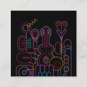 Muziek Neon Kleuren Ontwerp Vierkante Visitekaartje (Voorkant)