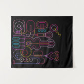 Muziek Neon Kleuren Ontwerp Wandkleed (Voorkant (horizontaal))