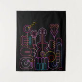 Muziek Neon Kleuren Ontwerp Wandkleed (Voorkant)