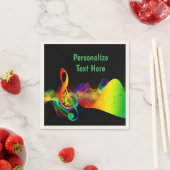 Muziek Neon Musical Notes Dance Party Gepersonalis Servet (Insitu)