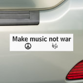 Muziek niet oorlog maken bumpersticker (Op auto)